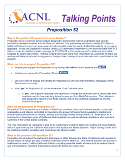 Proposition 52 - Association of California Nurse Leaders