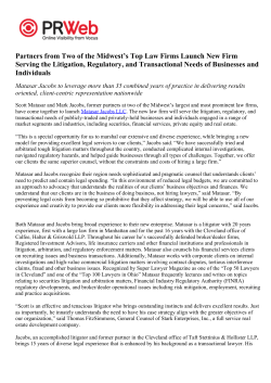 Partners from Two of the Midwestˇs Top Law Firms Launch New Firm