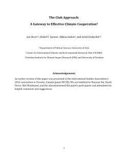The Club Approach: A Gateway to Effective Climate Cooperation?
