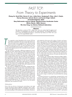 FAST TCP: from theory to experiments - Netlab