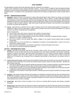 AGENT AGREEMENT This Agent Agreement, together with the other