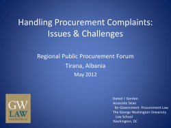 Handling Procurement Complaints: Issues