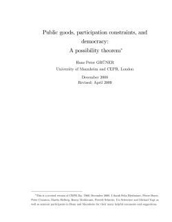 Public goods, participation constraints, and democracy: A