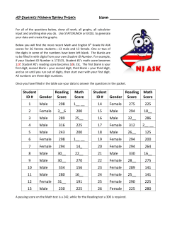 AP Statistics Mid-Term Exam Review Project