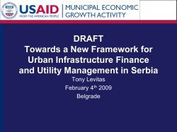 Towards a New Framework for Urban Infrastructure Finance