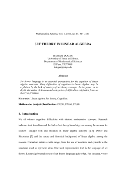 set theory in linear algebra