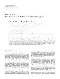 Research Article Two New Types of Multiple Granulation Rough Set