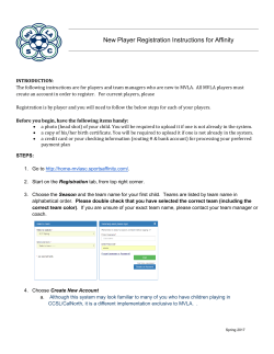 New Player Registration Instructions for Affinity