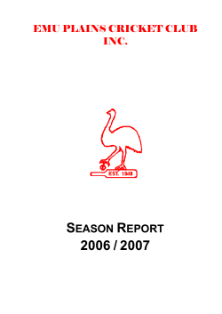 season report - Emu Plains Cricket Club