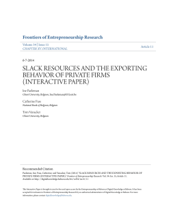 slack resources and the exporting behavior of private firms