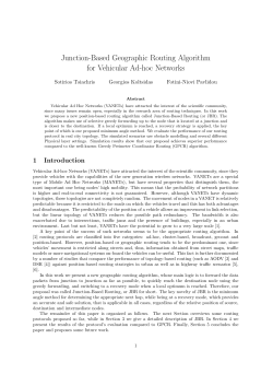 Junction-Based Geographic Routing Algorithm for Vehicular Ad