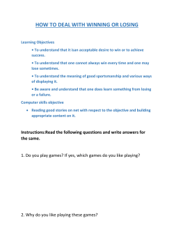 LP Life Skills 21 How to deal with Winning or Losing