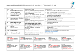 Assessment Schedule 2016-2017