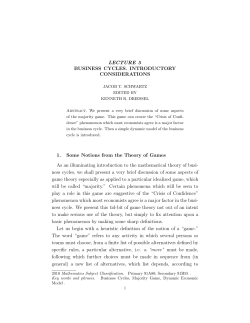 LECTURE 5 BUSINESS CYCLES. INTRODUCTORY