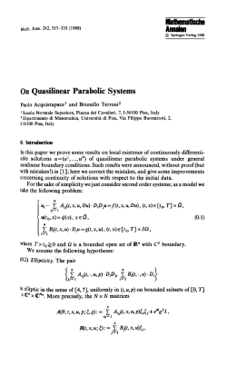 On quasilinear parabolic systems