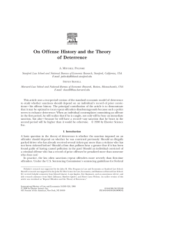 On Offense History and the Theory of Deterrence