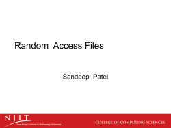 Random Access Files