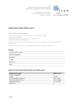 Rapport r&eacute;sum&eacute; de projet IPMA Level C
