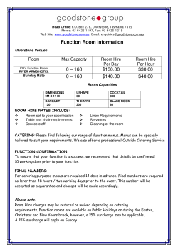 Function Room Information 0 &ndash; 160 $130.00 $30.00 0 &ndash; 160