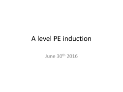 A level PE induction