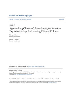 Approaching Chinese Culture: Strategies American - Purdue e-Pubs