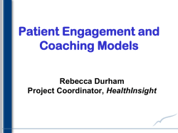 Patient Engagement and Coaching Models Rebecca