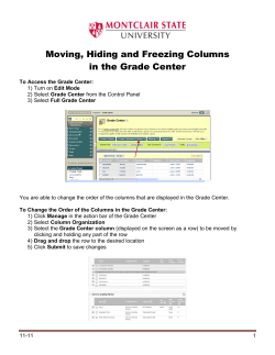 Moving, Hiding and Freezing Columns in the Grade Center
