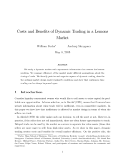 Costs and Benefits of Dynamic Trading in a Lemons Market