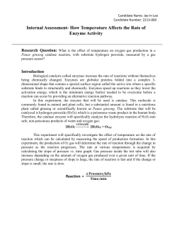 Internal Assessment- How Temperature Affects the Rate of Enzyme