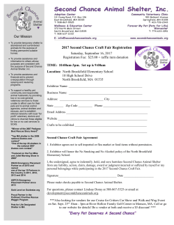 craft fair registration form - Second Chance Animal Shelter