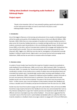 investigating audio feedback at Edinburgh Napier Project report