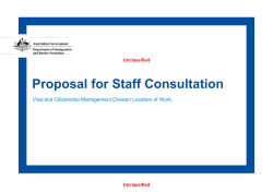Proposal for Staff Consultation