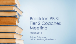 Brockton Tier 2 Coaches Meeting 2014-03-04 - pbis-umb
