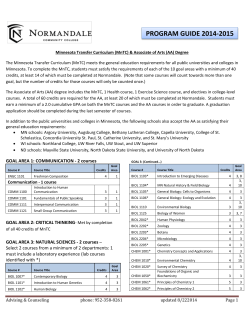 program guide 2014-2015 - Normandale Community College