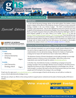 Special Dementia Strategy Edition of the GHS Bulletin