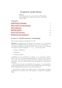 Notes on geometric model theory
