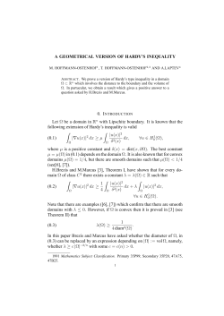 A GEOMETRICAL VERSION OF HARDY`S INEQUALITY Let &Omega; be a