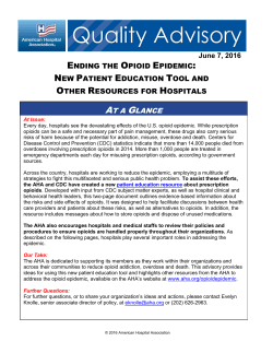 Ending the Opioid Epidemic - American Hospital Association