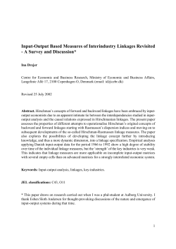 Input-Output Based Measures of Interindustry Linkages