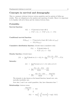 Concepts in survival and demography