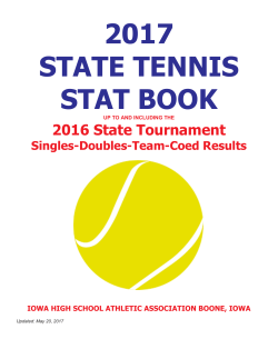 2017 Tennis Stat Book - Iowa High School Athletic Association