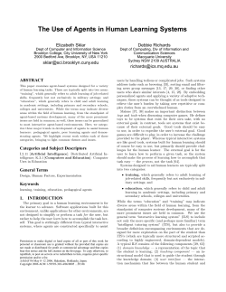 The Use of Agents in Human Learning Systems