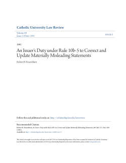 An Issuer`s Duty under Rule 10b-5 to Correct and Update Materially