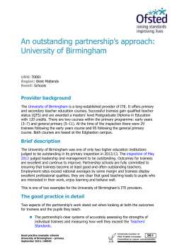 University of Birmingham - primary - good practice example