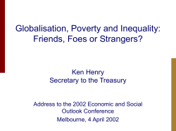 Globalisation, Poverty and Inequality: Friends