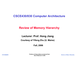 Review of Memory Hierarchy