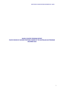 JOINT REVIEW OF ADVISER POSITIONS