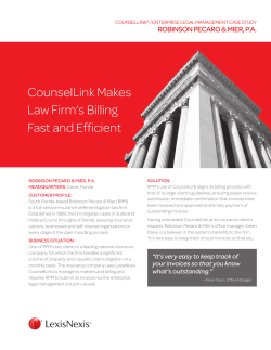 CounselLink Makes Law Firm`s Billing Fast and Efficient
