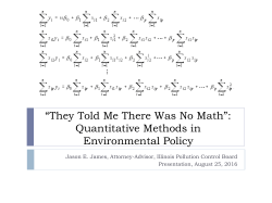 Quantitative Methods in Environmental Policy