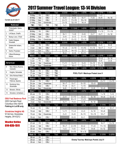 201 17 Sum mer Tr ravel Le eague : 13-14 Divisio on
